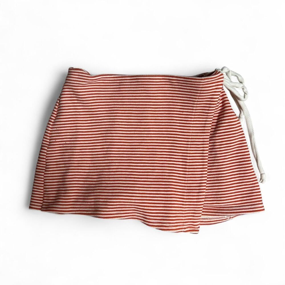 Women's White and Orange Striped Skort